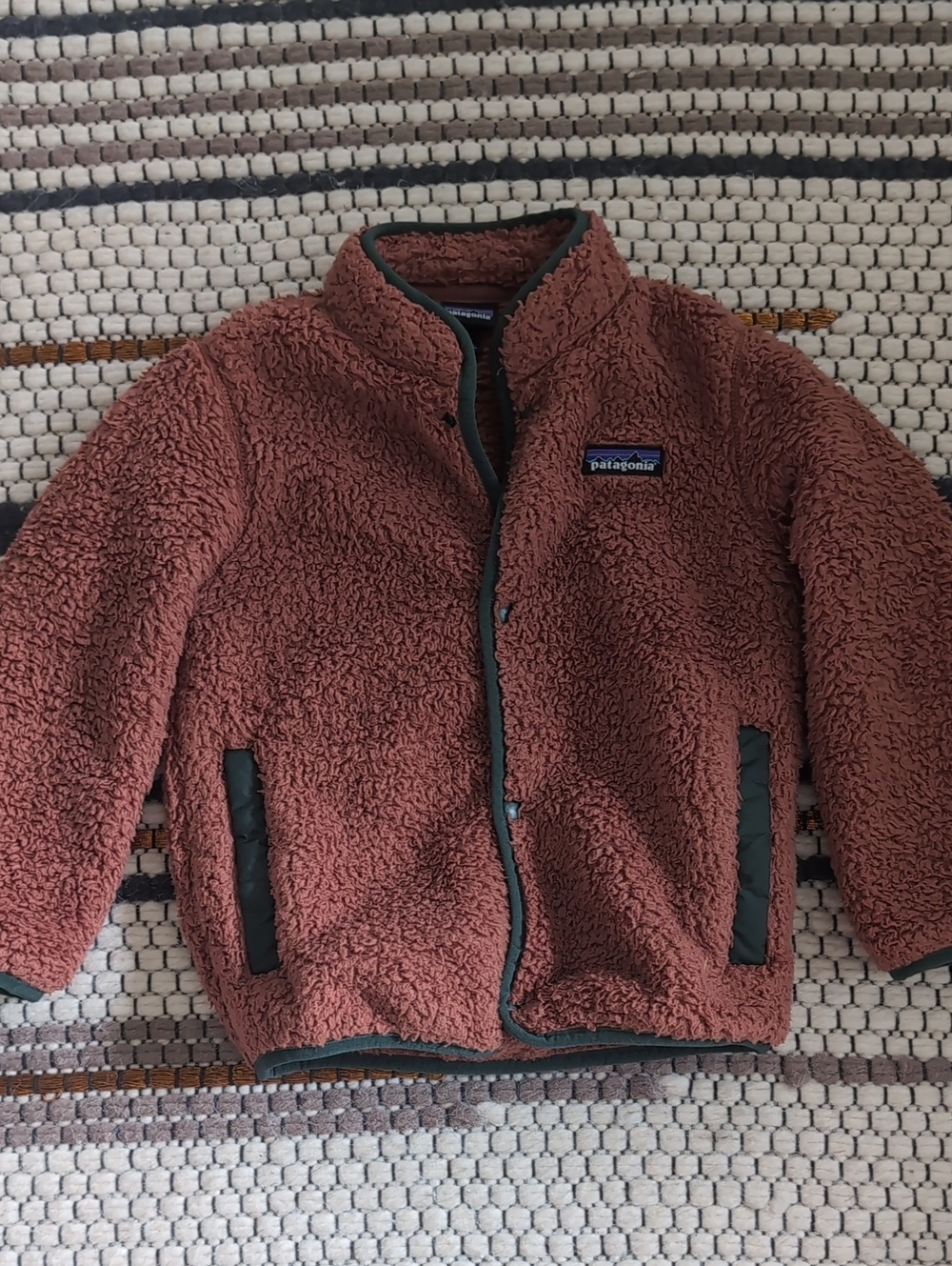 Patagonia Kids Rust Brown Sherpa Puffer Jacket